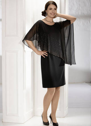 Jurk met aangehechte poncho overslag