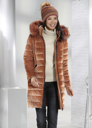 Korte mantel met afneembare capuchon