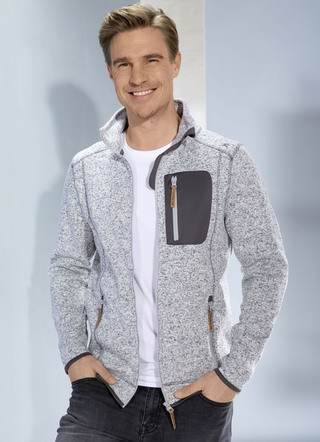 Gebreid fleece kort jack in 4 kleuren