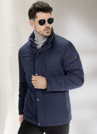 Leren blouson met sierband