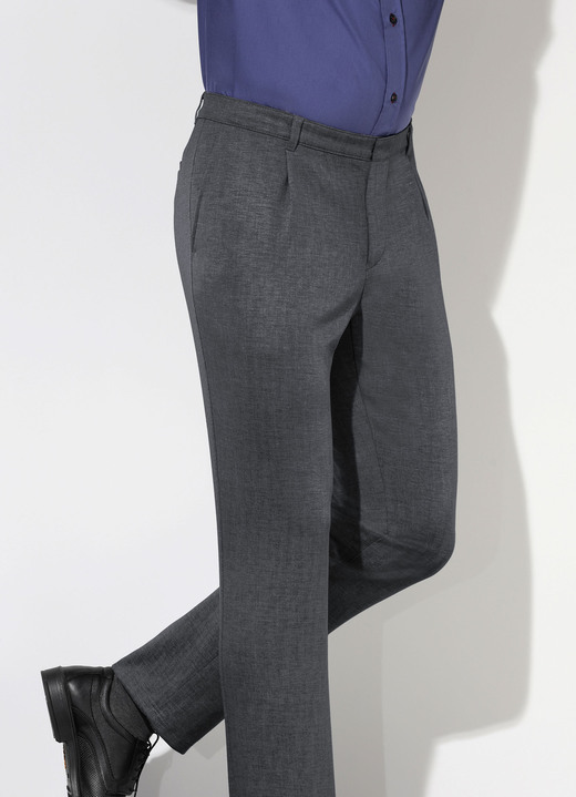 Broeken - 'Klaus Modelle'-broek met lage taille in 4 kleuren, in Größe 025 bis 060, in Farbe ANTRACIET GEMÊLEERD Ansicht 1