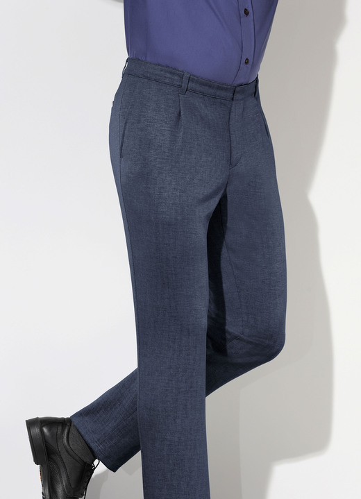 Broeken - 'Klaus Modelle'-broek met lage taille in 4 kleuren, in Größe 025 bis 060, in Farbe 2 X DONKERBLAUW GEMÊLEERD Ansicht 1
