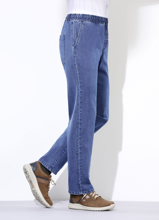 Jeans - Pull-on jeans in 3 kleuren, in Größe 024 bis 060, in Farbe LICHTBLAUW Ansicht 1