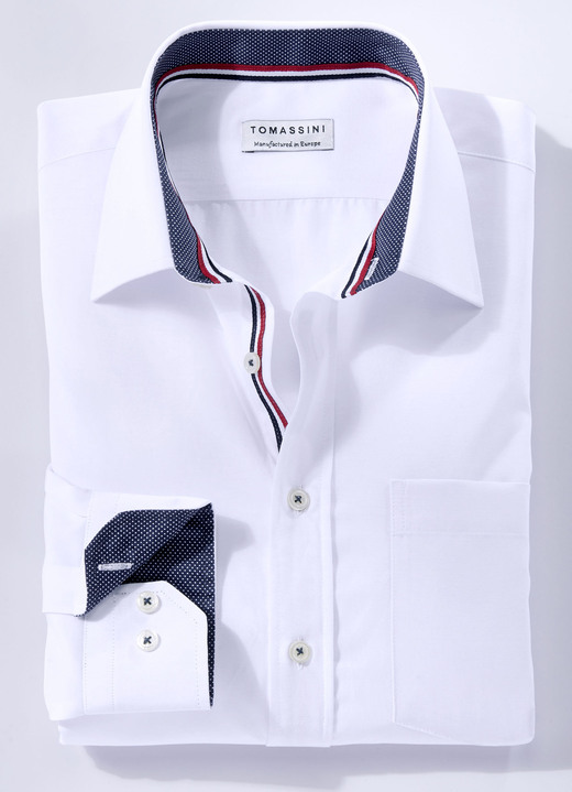 Businesshemden - Shirt in 4 kleuren met borstzak, in Größe 038 bis 048, in Farbe WIT Ansicht 1
