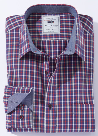 Geruit "Milano Italy" overhemd in 4 kleuren