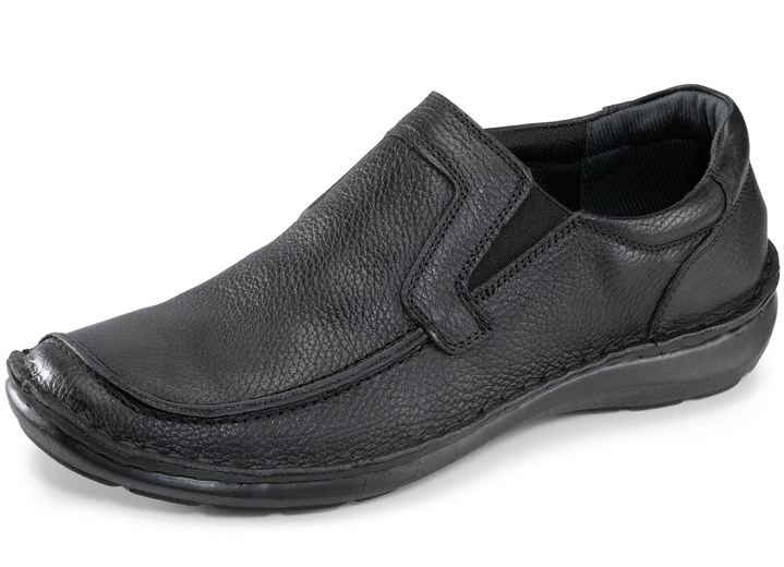 - Slippers van generfd nappaleer, in Größe 040 bis 047, in Farbe ZWART Ansicht 1