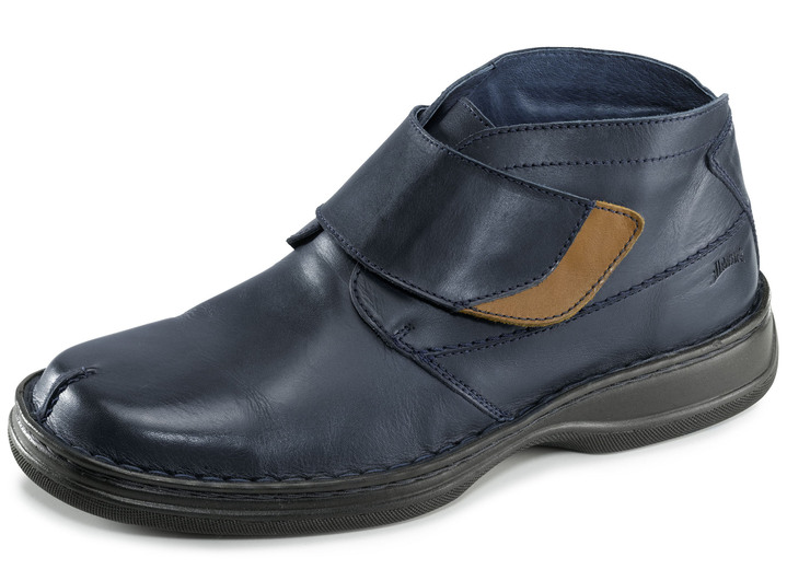 Laarsjes - Muiltje met verstelbare klittenbandstrip, in Größe 039 bis 046, in Farbe NAVY-BRUIN Ansicht 1