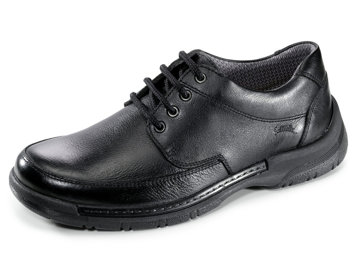 Instappers & veterschoenen - Weerbestendige veterschoen met verwisselbaar voetbed, in Größe 039 bis 046, in Farbe ZWART Ansicht 1