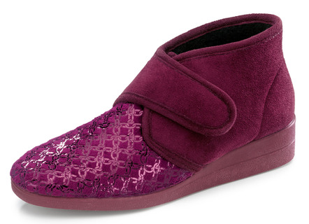 Klittenband pantoffel van velours materiaal
