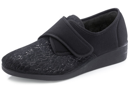Laurina, klassieke damesschoenen met klittenband, met elastisch fluweel