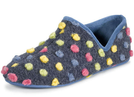 Laurina vilten pantoffel met contrasterende studs