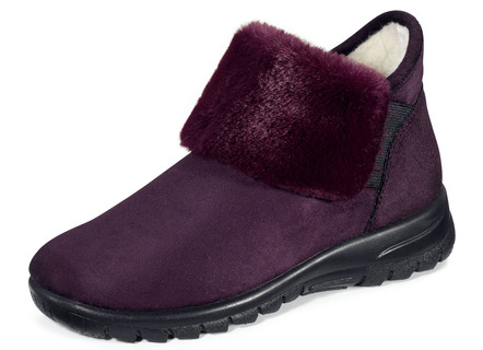 Laurina slip enkellaars met knuffelige pluche rand