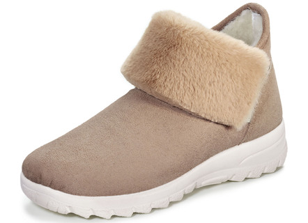 Laurina slip enkellaars met knuffelige pluche rand