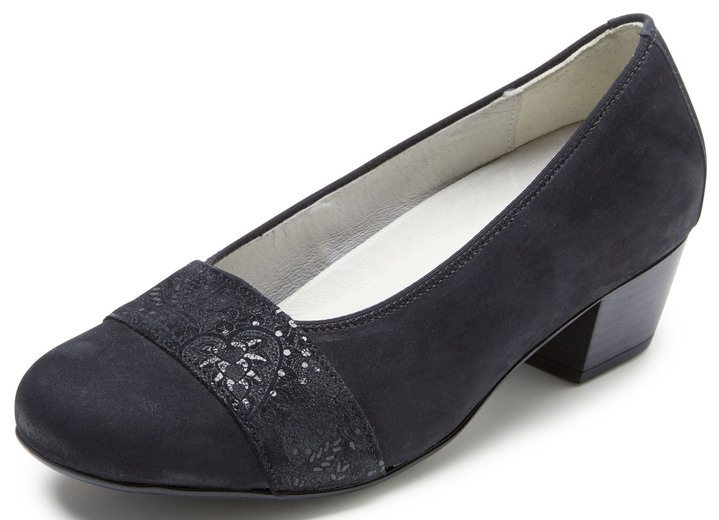 Pumps & ballerina - Waldläufer, comfortabele damespumps, breedte K, met uitneembaar voetbed, in Größe 3 1/2 bis 8, in Farbe ZWART Ansicht 1