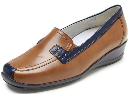 Waldläufer pantoffels met decoratieve klinknagels en elastische zijkanten