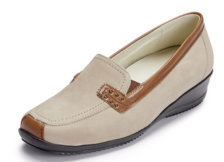 Waldläufer pantoffels met decoratieve klinknagels en elastische zijkanten
