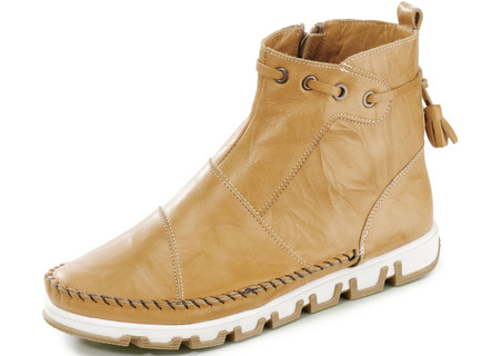 Gemini mocassin enkellaarsje van nappa rundleder met kreukstructuur