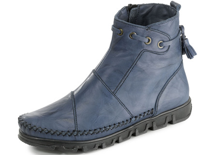 Gemini mocassin enkellaarsje van nappa rundleder met kreukstructuur