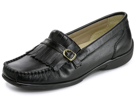 ELENA EDEN Mocassin loafer in chevreau nappaleer met decoratieve flap