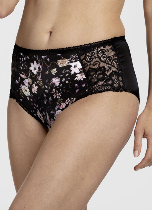 Slips - Slipje van Miss Mary met een harmonieus bloemdessin, in Größe 038 bis 054, in Farbe ZWART KLEURRIJK Ansicht 1