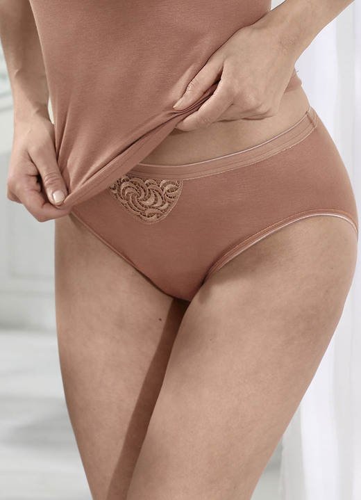 - Speidel Zweierpack Slips mit Stickereimotiv, in Größe 038 bis 050, in Farbe NOUGAT Ansicht 1