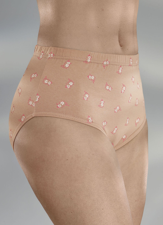 - Set van vier slips met bloemdessin, in Größe 038 bis 056, in Farbe CAPPUCCINO-KLEURRIJK Ansicht 1