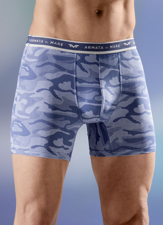 Pants & boxershorts - Set van vier broeken met elastische tailleband, in Größe 004 bis 009, in Farbe 2 X DENIMBLAUW-WIT, 2 X EFFEN DENIMBLAUW