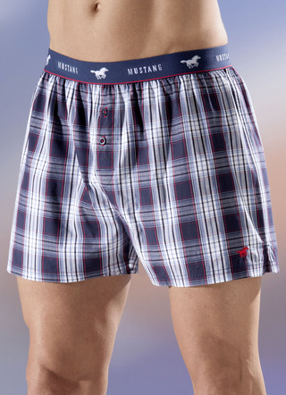 Mustang boxershort met twee pakken, knoopbare interventie, geweven stof