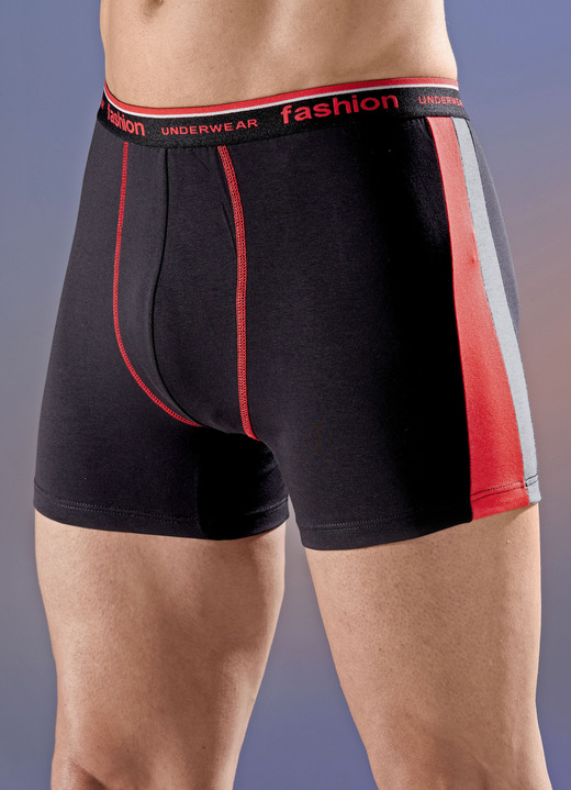 - Set van vier broeken met elastische tailleband, in Größe 005 bis 011, in Farbe 2X GEMÊLEERD ZWART/ROOD/GRIJS, 2X EFFEN ZWART