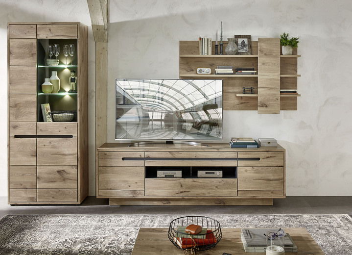 - Woonwand met ledverlichting, in Farbe WILD EIKEN Ansicht 1