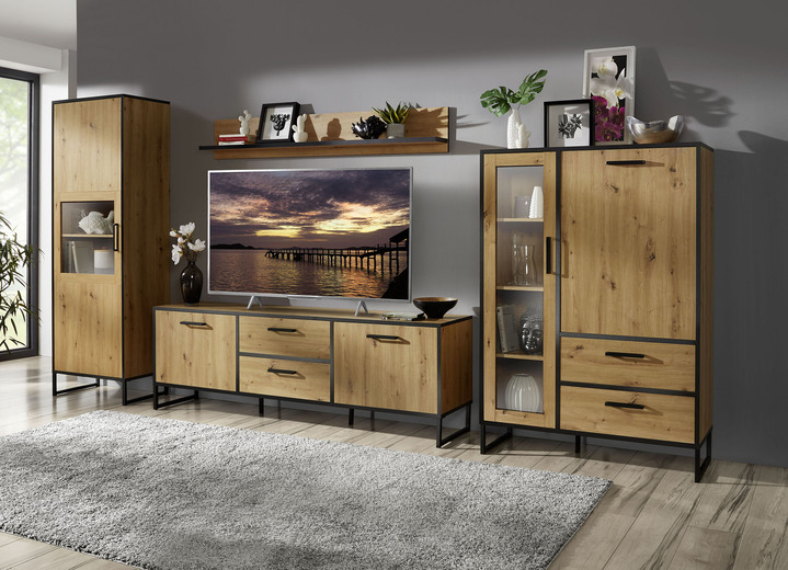 overschot kralen Leugen Trendy woonkamer meubels in espen eiken decor - Vitrines | BADER