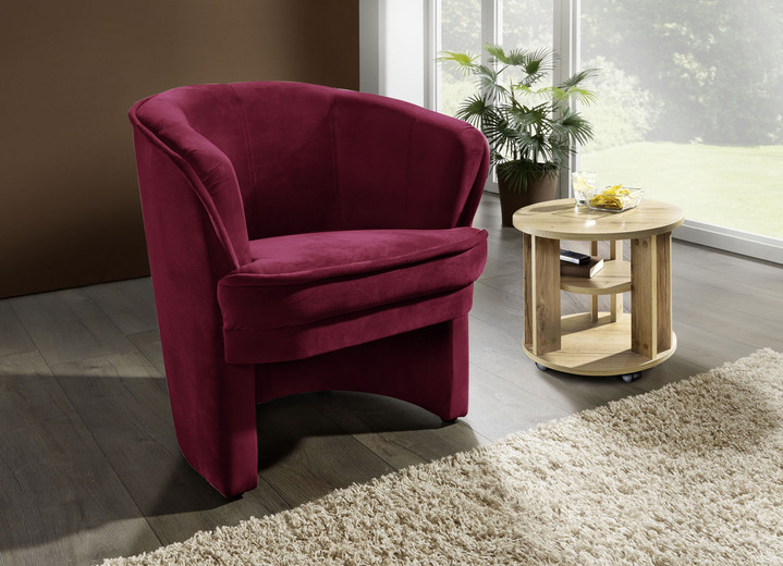 Stoel - Comfortabele fauteuil op een stevig houten onderstel, in Farbe ROOD Ansicht 1