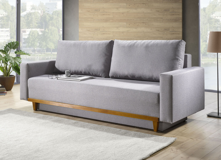 Slaap sofa`s - Slaapbank met comfortabele Bonnell-vering, in Farbe GRIJS Ansicht 1