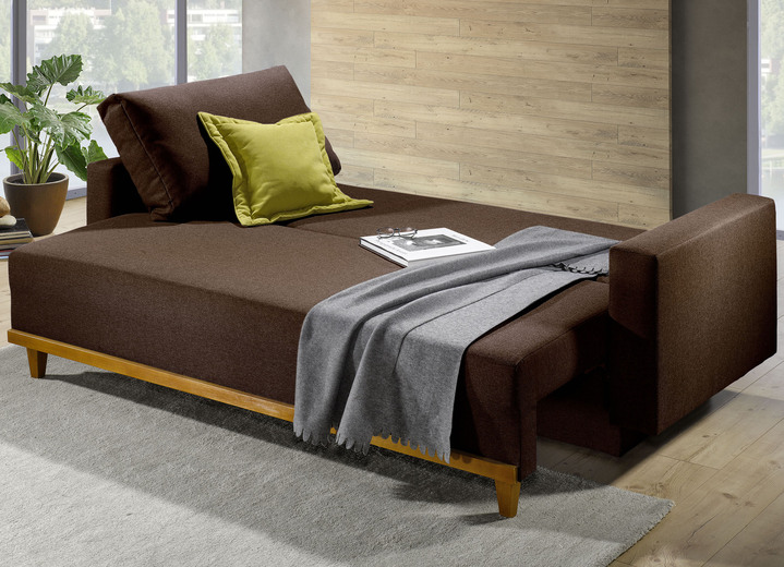 Slaap sofa`s - Slaapbank met comfortabele Bonnell-vering, in Farbe BRUIN Ansicht 1