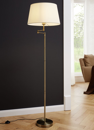 Vloerlamp in messingkleurig metaal