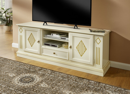 TV longboard met sierlijke decoraties en echt houtfineer