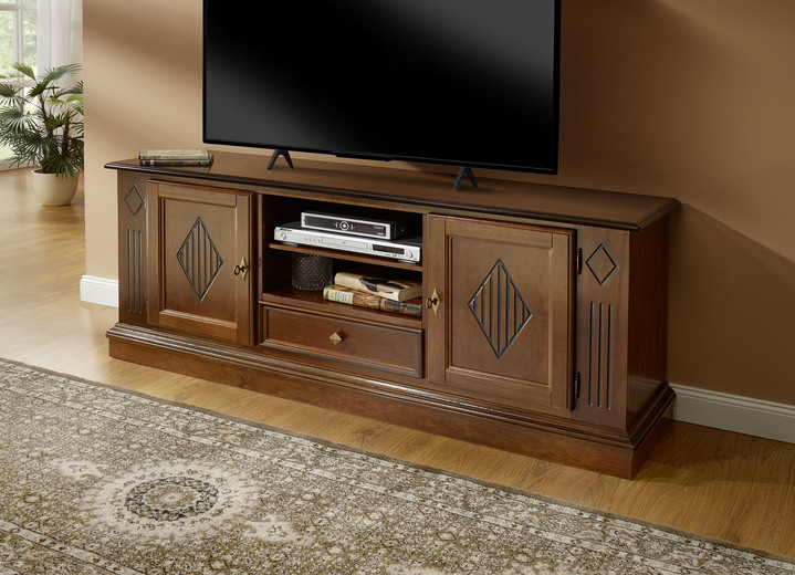 - TV-longboard met artistieke decoraties en echt houtfineer, in Farbe NOTENBOOM