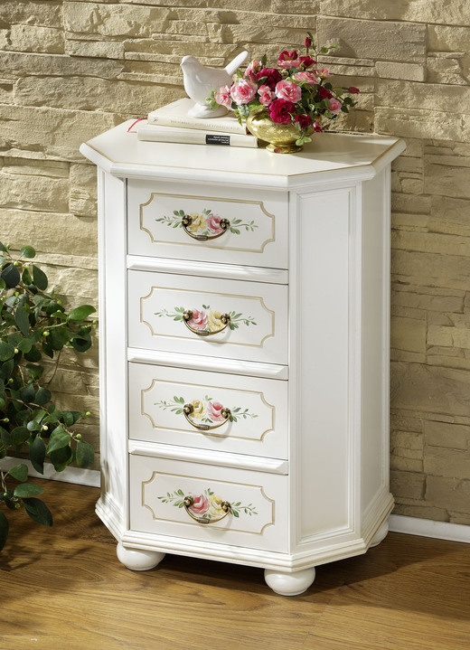 Commodes - Deels massieve meubelserie, in Farbe CRÈME, in Ausführung Commode met schuifladen