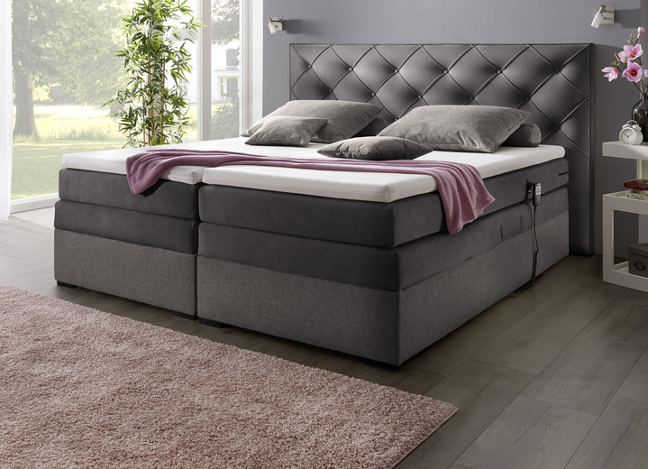 Boxspringbetten - Modernes Boxspringbett mit Motor – elektrisch verstellbar per Fernbedienung, in Farbe ESPRESSO Ansicht 1