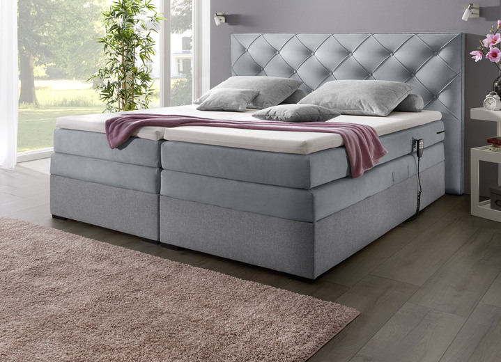 Boxspring - Modern boxspringbed met motor – elektrisch verstelbaar via afstandsbediening, in Farbe GRIJS Ansicht 1