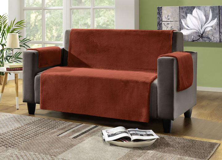 - Fauteuil-, bank- en armleuningbeschermers met antisliplaag, in Größe 100 (fauteuilbeschermer, 50 x 140 cm) bis 865 (2 armleuninghoezen, 55 x 38 cm), in Farbe TERRA Ansicht 1