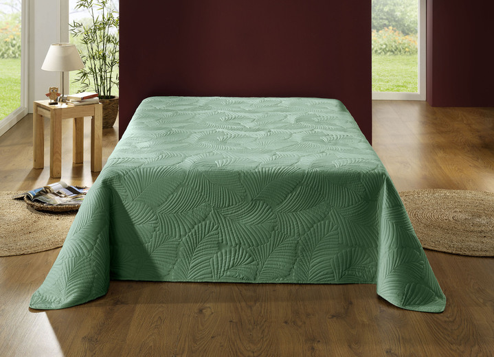 Spreien - Gezellige sprei en bijpassende kussenslopen, in Größe 873 (voor eenpersoonsbed, 140 x 210 cm ) bis 924 (1 kussensloop, 40 x 80 cm), in Farbe GROEN Ansicht 1