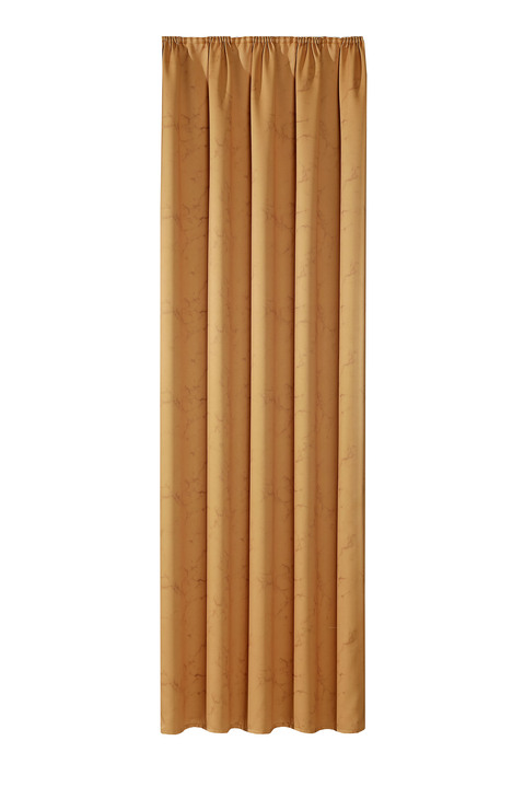 Klassiek - Ondoorzichtige verduisterende sjaal met ruchesband, in Größe 358 (H 145 x B 140 cm) bis 456 (H 245 x B 140 cm), in Farbe COGNAC Ansicht 1