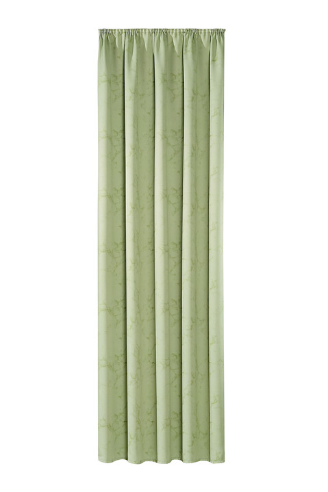 Klassiek - Ondoorzichtige verduisterende sjaal met ruchesband, in Größe 358 (H 145 x B 140 cm) bis 456 (H 245 x B 140 cm), in Farbe GROEN Ansicht 1