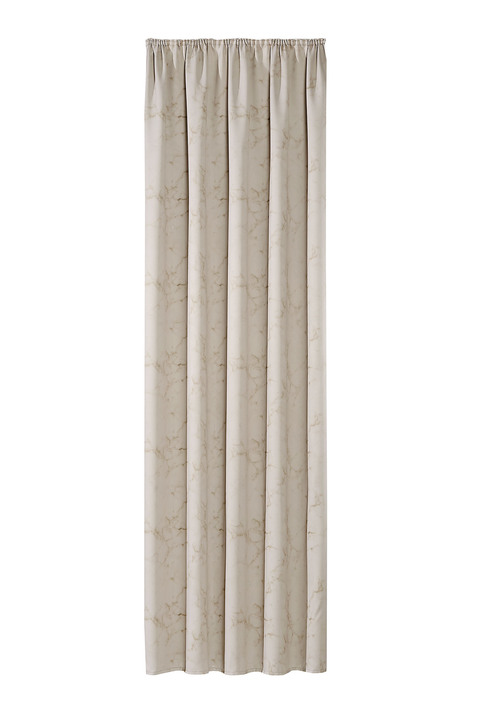 Klassiek - Ondoorzichtige verduisterende sjaal met ruchesband, in Größe 358 (H 145 x B 140 cm) bis 456 (H 245 x B 140 cm), in Farbe BEIGE Ansicht 1