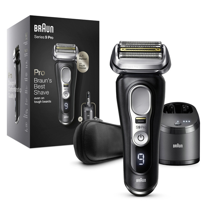 Scheer- & trimapparaten - Braun Razor Series 9 Pro – het meest efficiënte scheerapparaat van Braun, in Farbe ZWART, in Ausführung Braun scheerapparaat 9460cc met 5-in-1 reinigingsstation Ansicht 1