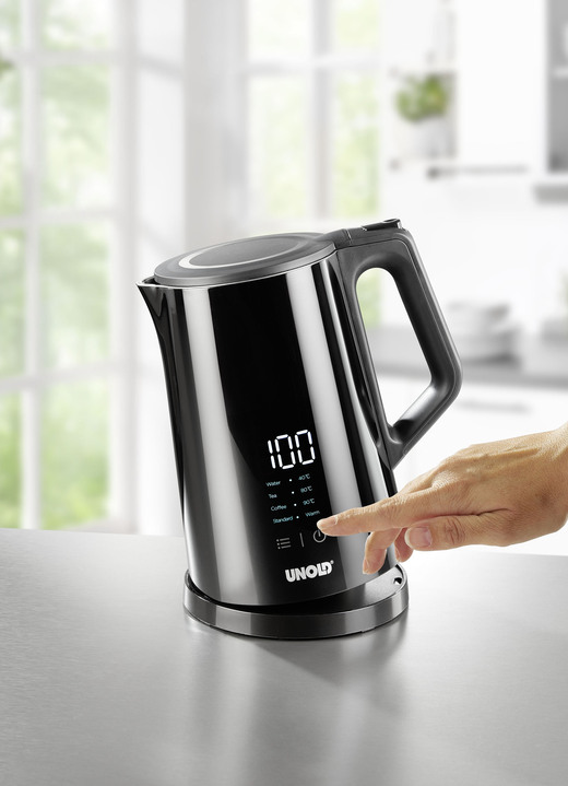 - Unold waterkoker met LED-temperatuurdisplay, in Farbe ZWART Ansicht 1