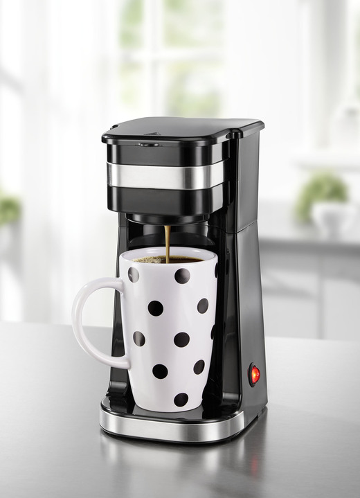 - ‘Coffeemaxx’ single-koffiezetapparaat met beker van keramiek en thermosbeker, in Farbe ZWART Ansicht 1