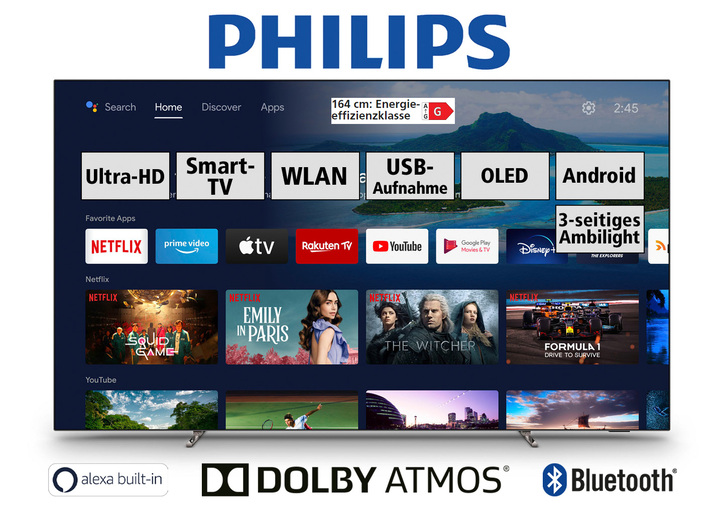 - Philips 4K Ultra HD OLED-TV, in Farbe ZILVER Ansicht 1