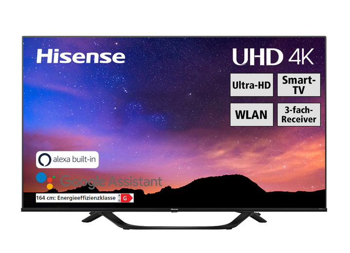 - Hisense 4K Smart TV in 4K Ultra HD, in Farbe ZWART Ansicht 1